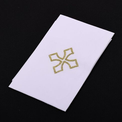 BLESSUME Church Mass Altar Cloth Purificator Cloth Cross Embroidery (White 4) in Saudi Arabia