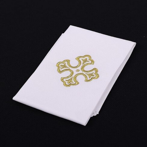 BLESSUME Church Mass Altar Cloth Purificator Cloth Cross Embroidery (White 4) in Saudi Arabia