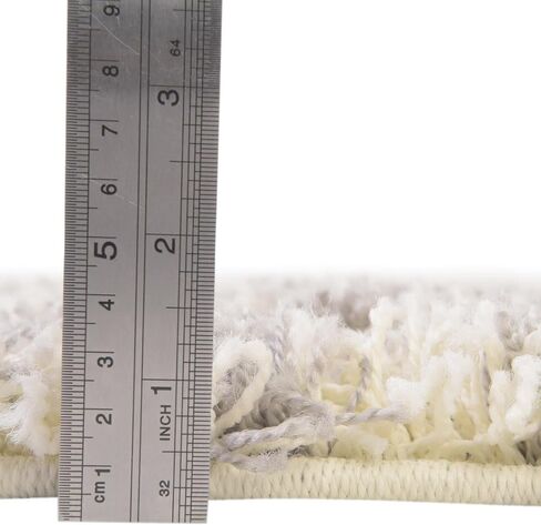 سجادة منطقة فريدة من نوعها من مجموعة Loom المغربية Trellis Shag - مكناس (عداء 2' x 7' 1 بوصة، عاجي/رمادي) in Saudi Arabia