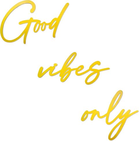 Good Vibes Only Metal Wall Decor Black Metal Home Wall Art Letters Office Wall Decor Inspirational Wall Decoration Minimalistic Office Metal Wall Art Letters for Home Office, Bedroom (Black) in Saudi Arabia
