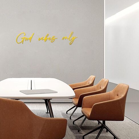 Good Vibes Only Metal Wall Decor Black Metal Home Wall Art Letters Office Wall Decor Inspirational Wall Decoration Minimalistic Office Metal Wall Art Letters for Home Office, Bedroom (Black) in Saudi Arabia