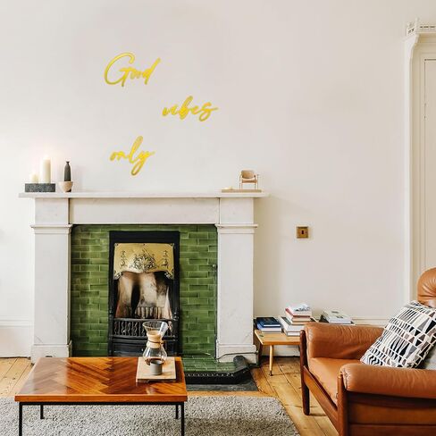 Good Vibes Only Metal Wall Decor Black Metal Home Wall Art Letters Office Wall Decor Inspirational Wall Decoration Minimalistic Office Metal Wall Art Letters for Home Office, Bedroom (Black) in Saudi Arabia