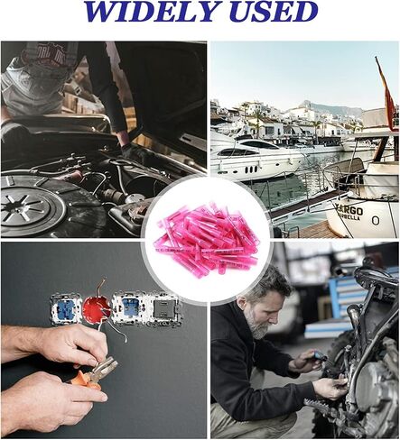 100psc 18-14 AWG Blue Heat Shrink Butt Wire Connector, Automotive Marine Grade Wire Crimp Terminal Butt Splices for Automotive Industry, Marine, Home Wire Connections and More. in Saudi Arabia