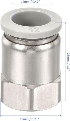 4 Pack 3/8PT Female Thread Pipe Fitting - Nickel-plated Copper Straight Union, Push to Connect Fittings, Apply to Pneumatic System (0.39 Inch, Silver) in Kuwait