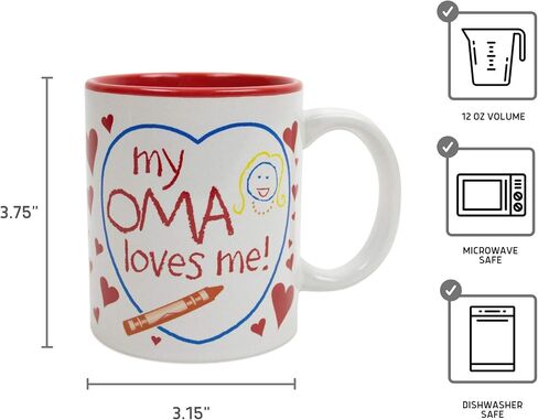 Essence of Europe Gifts E.H.G E.H.G | 12 oz Oma Is The Greatest Gift for German Grandma Stoneware Coffee Mug in Kuwait