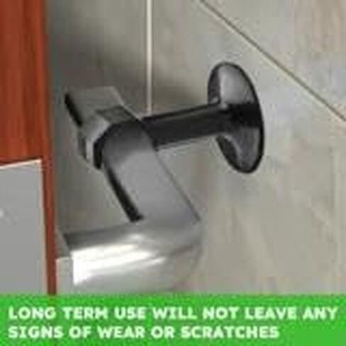 Door Stopper - Heavy Duty Door Stoppers Wedge Tall Door Stop for Bottom of Door Security Rubber,3 Inch High Adjustable Spring Loaded Spring,Door Wedge Stopper Suits Any Heavy Door (Black) in Kuwait