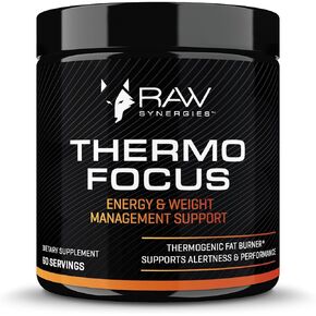ThermoFocus- Thermogenic Fat Burner, Boost Focus, Energy & Drive - Weight Loss Supplement & Lean Muscle Builder - 60 Pills