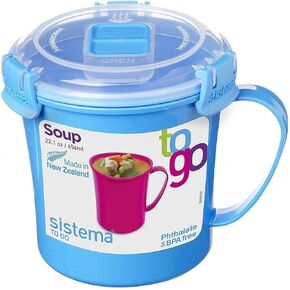 Sistema Microwave Plastic Soup Mug, 2.8 Cup, Medium