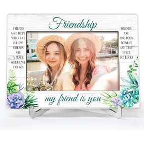 YSTEP Best Friend Photo Frame, Long Distance Friendship Gifts, No Matter Where We Go No Matter What We Do Gifts, Wood 4x6 Picture Frame for Desk Display-B03