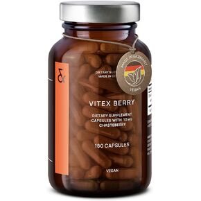 Vitex Berry - Premium Chasteberry 4:1 Extract (Vitex Agnus Castus) - Menopause & PMS Support - Hormone Balance for Women - 180 Capsules - 6 Month Supply - Made in Germany