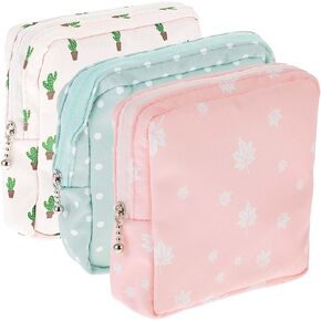 3 PCS Sanitary Pad Storage Bag Portable Period Bag for Teen Pads/Sanitary Napkins/Tampons, Sanitary Napkin Storage Bag First Period Gifts for Teen Girls School, Daily Hygiene Bag Travel Containers