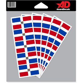 Dominican Repub Flag Sticker Decal for Helmets (Football, Baseball, Softball, Hockey, Lacrosse, Etc.) 50 Stickers The Original Award Decals Premium 20mil Thick Helmet Decals Made in the USA since 1976