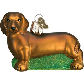 Old World Christmas Dog Collection Glass Blown Ornaments for Christmas Tree Dachshund, Model:12219