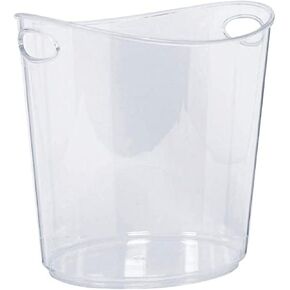 Clear Food-Safe Plastic Ice Bucket - 9" x 9.5", 1 Piece - Perfect for Parties & Chilling Drinks