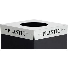 Safco Products 2990WA Square-Fecta Recycling Receptacle Lid, Waste (for use with Public Square Base Sold Separately), Silver