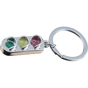 Traffic Light Signal Keychain Cool Metal Keyfob Phone Pendant Car Keyring Handbag Decor Creative Key Holder