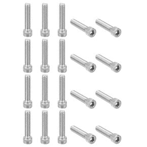 PATIKIL 1/4-20 x 1-1/8" Hex Socket Cap Head Screw Bolt, 20Pcs 304 Stainless Steel 18-8, Machine Full Thread for Construction, Manufacturing, Engineering, Assembling, Furniture