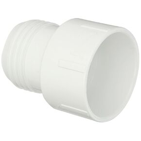 Spears 474 Series PVC Pipe Fitting, Adapter, Schedule 40, White, 1"Barbed x 1" Socket