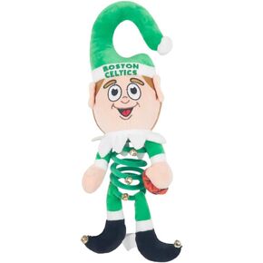 FOCO 14" Expandable Hanging Elf, Polyester Plush Bear with Bells