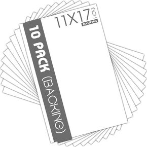 Mat Board Center, White Backing Boards - Full Sheet - for Art, Prints, Photos, Prints and More, 10 Pack, 20x24