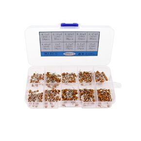 Ceramic Capacitor RLECS 10 Values 300 PCS 0.1uF 0.1uF 0.22uF 0.22uF 0.33uF 0.47uF 0.68uF1uF 2.2uF 4.7uF 10uF Multilayer Monolithic Ceramic Capacitor Assortment Kit, Yellow