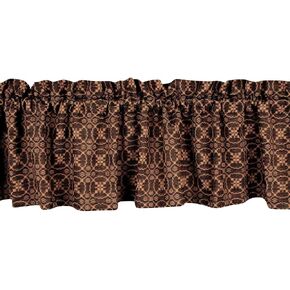 Marshfield Jacquard Woven Black and Tan 72" x 15.5" Valance by Raghu