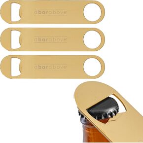 A Bar Above Premium Bar Blade – Stainless Steel Bottle Opener for Beer, Soda & More – Dishwasher Safe & Rust-Free – Professional Beer Opener for Bartenders & Home Bars – Heavy Duty Bar Blade Tool Gold