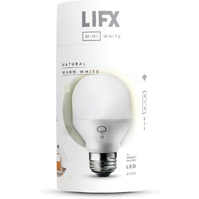 LIFX Mini White (A19) Wi-Fi Smart LED Light Bulb, Dimmable, Warm White, No Hub Required, Works with Alexa, Apple HomeKit and the Google Assistant,9 watts