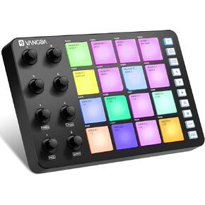 Vangoa Beat Maker Machine with 16 RGB Pads, Wireless USB Midi Velocity Drum Pad Controller 8 Knobs, Aftertouch Beating Machine with Note Repeat for Music Production Beginners, Daw, Mac, PC, Ipad in Kuwait