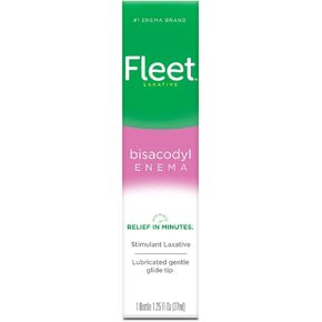 Fleet Laxative Bisacodyl Enema for Adult Constipation, 1.25 fl oz, 1 Bottle (4 Pack)