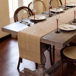 AHHFSMEI Natural Paper Braided Tablerunner 72 Inches Long for Dining Tables Farmhouse Rustic Table Runner Indoor & Outdoor(Light Brown)
