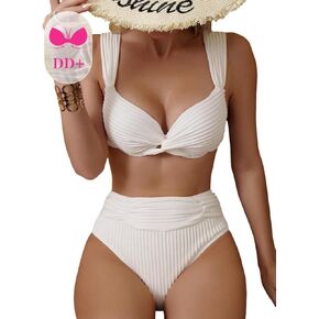 WDIRARA Women's Wrap Cross High Waisted Bikini Set 2 Piece Swimsuits Push Up Bathing Suits in Saudi Arabia