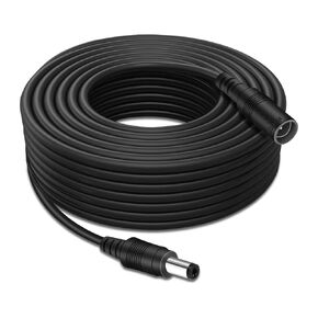 Lonnky 2Pcak 33ft (10M) DC Power Extension Cable, 2.1mm x 5.5mm, Compatible with Universal 12V DC Power Adapter Wall Charger for Security Camera CCTV Camera/DVR/NVR System,White