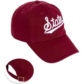 Desert Cactus Mississippi State University Baseball Hat Bulldogs MSU Brimmed Embroirderd Hats Cap Adjustable Cloth Strap Adult (Style A1) Maroon