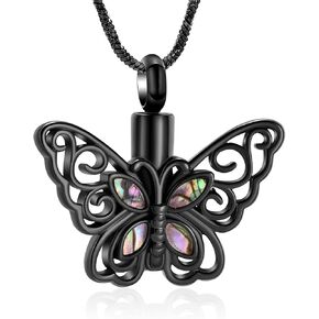 Yinplsmemory Cremation Jewelry Butterfly Urn Necklace for Ashes Keepsake Memorial Urn Locket for Ashes Jewelry