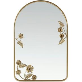 Madison Park Adaline Wall Mirror for Bedroom, Living Room Décor Accent Mirror, Metal Frame with Floral Details, Entryway Mirror, Ready to Hang Bedroom Mirror Home Decor, 29.75" H Gold