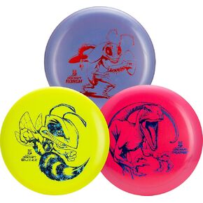 Discraft Big Z Three Pack - Designed for All Skill Levels | Including – Putter, Midrange, Driver | Disc Color & Foil Will Vary | Durable | Colorful