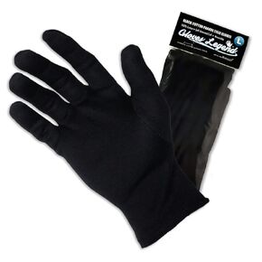 1 Pair (2 Gloves) - Gloves Legend Black 100% Cotton Jewelry Coin Parade Fashion Inspection Work Gloves - Size Large