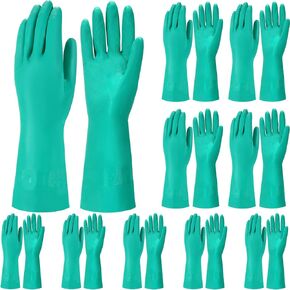 20 Pairs Chemical Resistant Gloves Heavy Duty Nitrile Gloves Thick Work Cleaning Resist Household Acid, Alkali Gloves (X-Large)