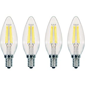 Satco S9961/04 C11 Decorative LED Filament Light Bulb, 60W-Replacement, 5.5W, 3000K, 4-Pack