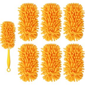 Reusable Duster Refill Compatible with Swiffer Duster Kit - 6 Pack Pet Heavy Duty Duster Refills Fit for Swiffer Extended Handle Duster - Microfiber 360 Duster Refills for Dusting Cleaning