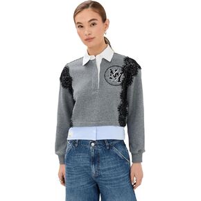 3.1 Phillip Lim Women's Cut Off Trompe Loeil Rugby Sweatshirt