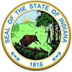 Indiana State Seal (2 Pack) Vinyl Decal Sticker - Car Truck Van SUV Window Wall Cup Laptop - Two 5 Inch Decals - MKS0901