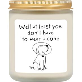 Get Well Soon Gifts for Women Men, Get Well Gifts for Women After Surgery, at Least You Don't Have to Wear A Cone Lavender Scented Candle for Home Decor, Surgery Recovery Gifts for Friends