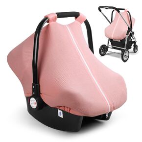 Elstey Muslin Baby Car Seat Cover, Breathable Carseat Canopy with Fully Zipper Opening, Universal Fit Infant Stroller Carrier Covers for Boys and Girls