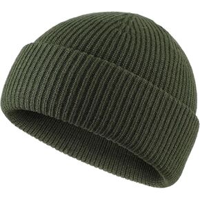 Connectyle Short Fisherman Beanie Hats for Men Women Acrylic Winter Warm Hat Knit Cuffed Beanies Watch Cap