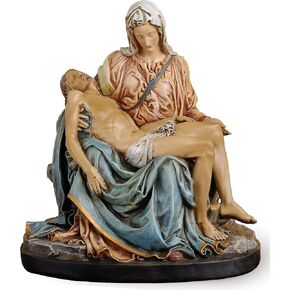 Joseph's Studio by Roman - Colored La Pieta Figure on Base, Renaissance Collection, 10" H, Resin and Stone, Religious Gift, Decoration