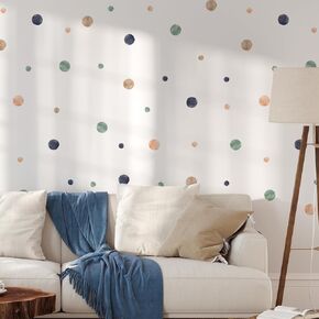 330Pcs Watercolour Dots Wall Stickers, Dots Wall Decal，Kids Room Wall Stickers，Boho Rainbow Dots Wall Stickers，Colorful Circles Wall Decals. (Green Watercolour Polka Dot Wall Stickers)