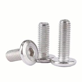 M8-1.25x50mm Flat Head Socket Head Screw Furniture Bolts Countersunk Connector Screws, Stainless Steel 18-8 (304), for Repairing Furniture, Carpentry or DIY, Fully Threaded, 6Pcs, Silver
