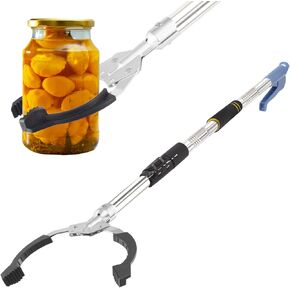 Grabber Reacher Tool Heavy Duty,53in Trash Picker Upper Grabber Extra Long Handle Trash Picker Stainless Steels Tube Reacher Grabber Pickup Tool with Sponge Handle